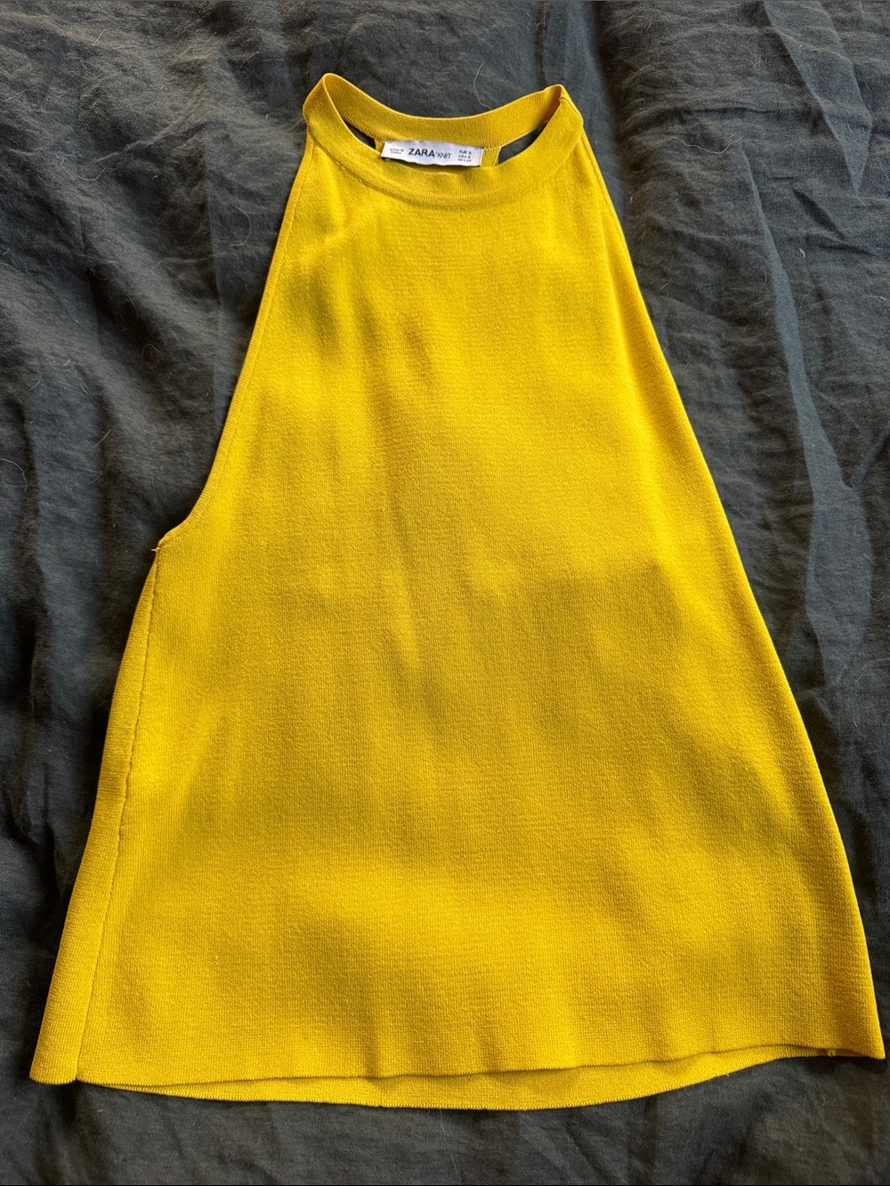 ZARA Bright Yellow Halter Tank Top